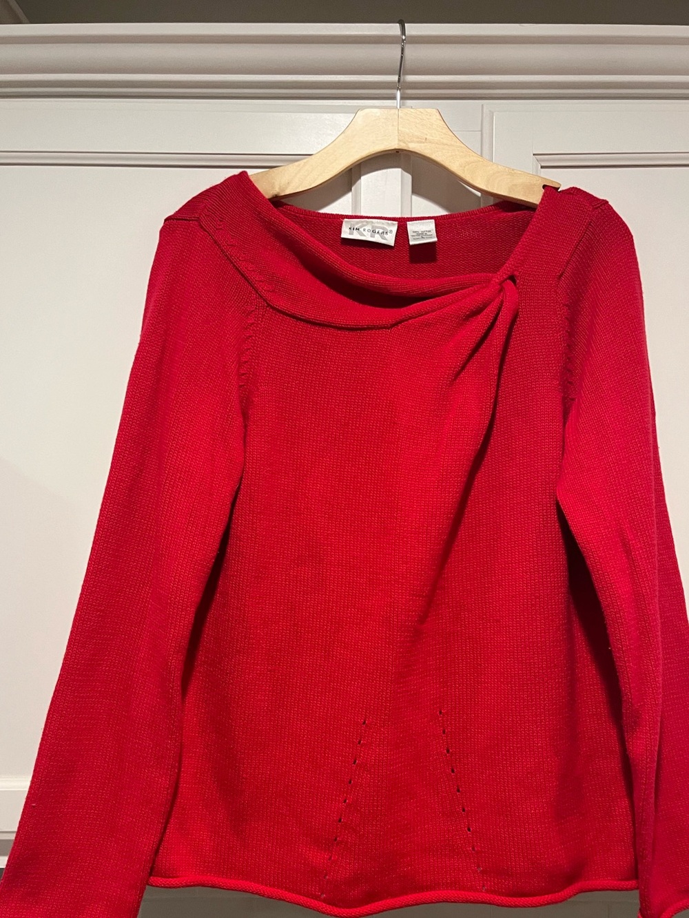 Kim Rogers Red Cowl Neck Sweater